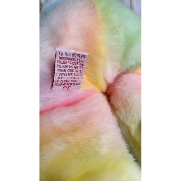 RARE! Ty Original Beanie Buddies Collection 14' Angel Peace Blue Bear w/errors - Picture 7 of 16